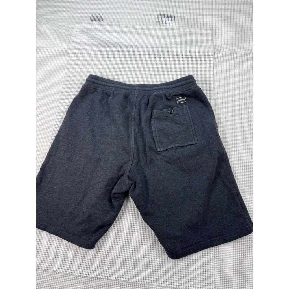 Volcom Stone Fleece Shorts Mens Small Gray Drawstring Lounge Casual A10117TS